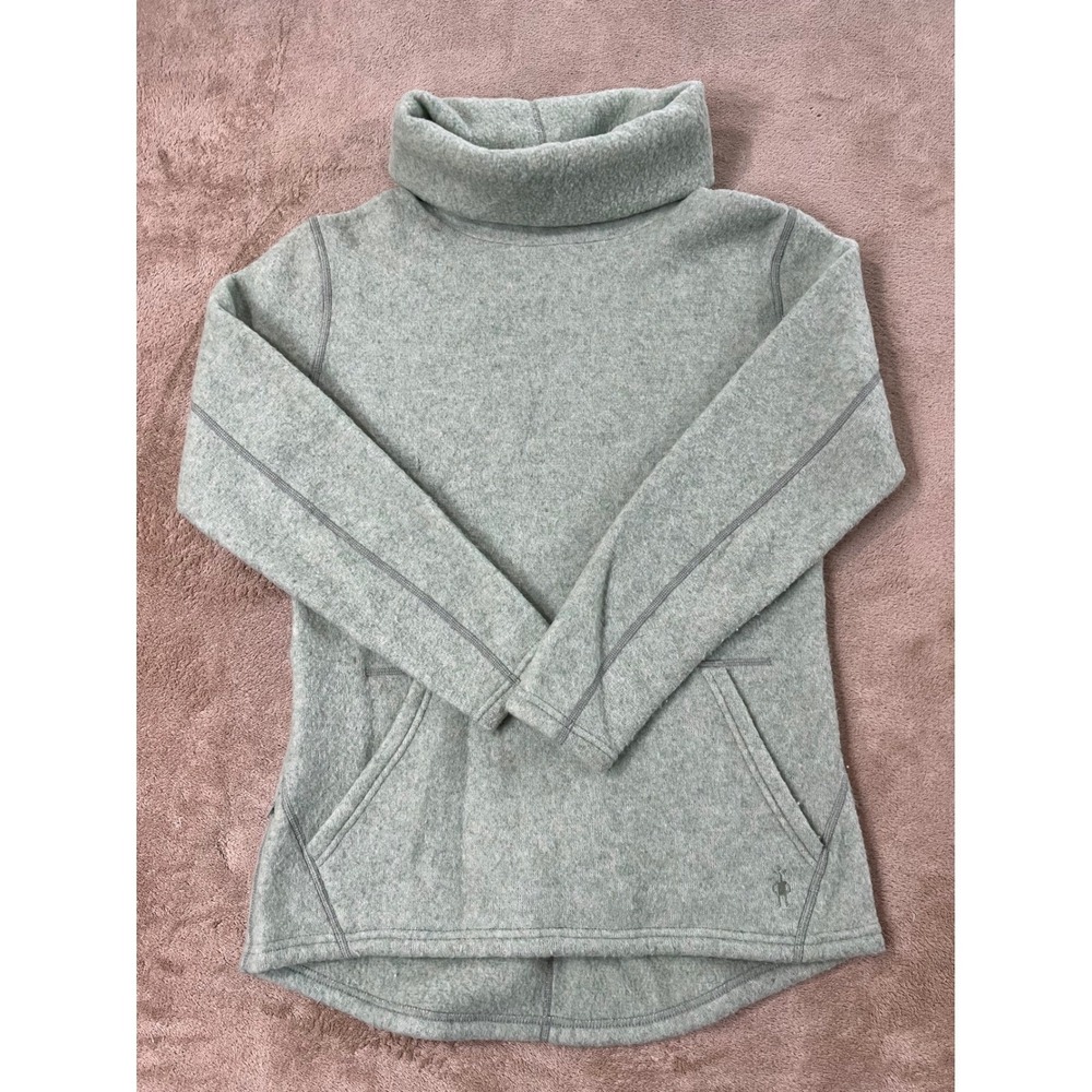 Smartwool Hudson Trail Fleece Sweater Women's S Light Green Pullover L/S EUC